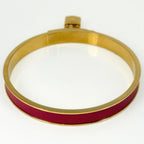 Hermes Kelly Bangle Bracelet Cadena Leather Gold Red — view 3
