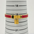 Hermes Kelly Bangle Bracelet Cadena Leather Gold Red — view 5