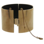 Celine Manchette Metal Leather Gold Bangle — view 7