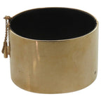Celine Manchette Metal Leather Gold Bangle — view 2