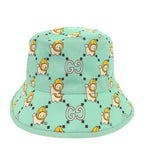 Gucci Kawaii Printed Bucket Hat Shiba Inu Banana XS Cotton Mint Green White X Yellow — view 4