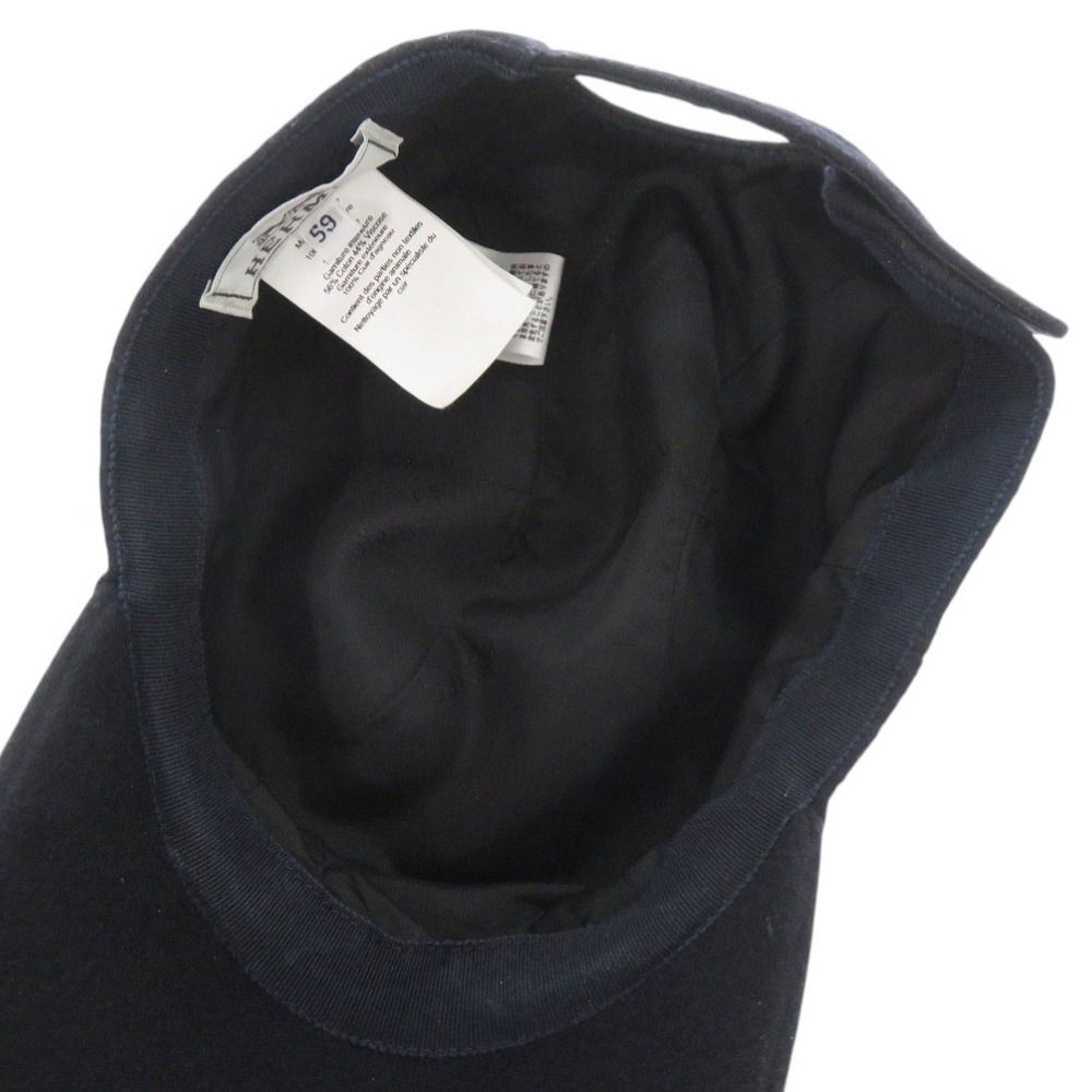 Hermes Cashmere Acetate Navy Cap Hat — view 3