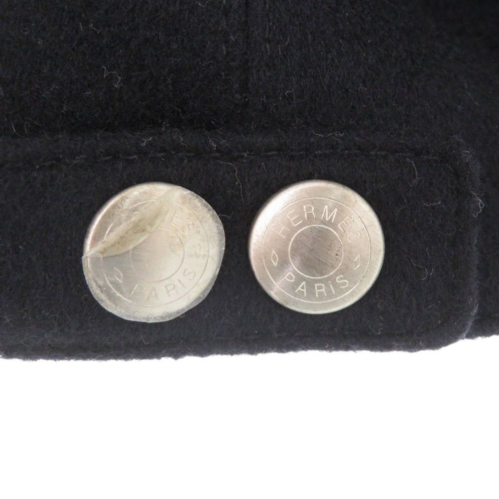 Hermes Cashmere Acetate Navy Cap Hat — view 5