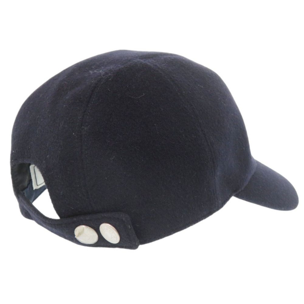 Hermes Cashmere Acetate Navy Cap Hat — view 2