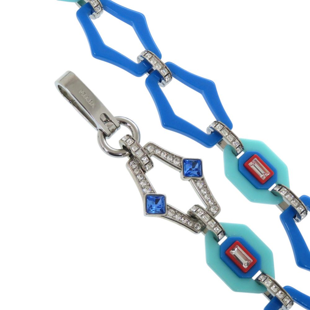 Prada Plastic Rhinestone Blue Shoulder Strap Red — view 7