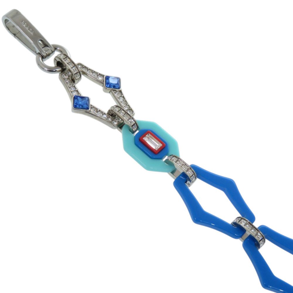 Prada Plastic Rhinestone Blue Shoulder Strap Red — view 6