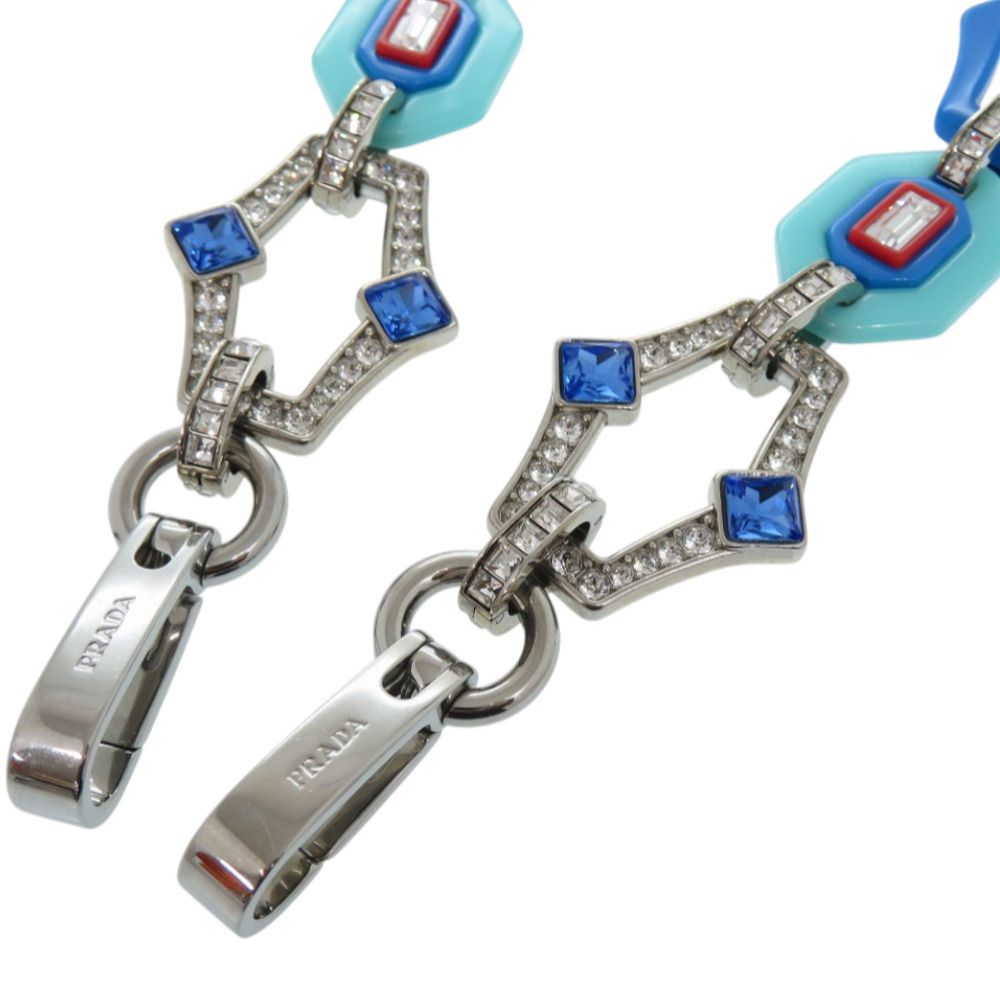 Prada Plastic Rhinestone Blue Shoulder Strap Red — view 4