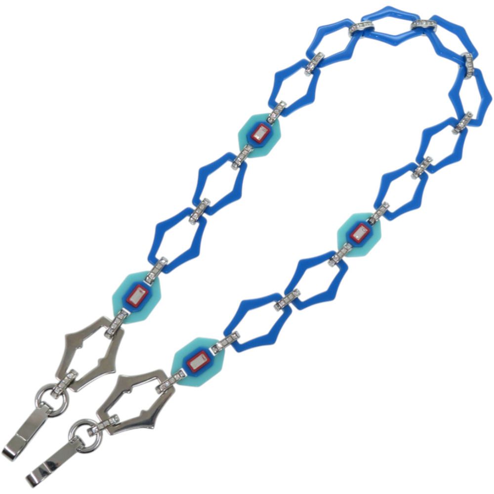 Prada Plastic Rhinestone Blue Shoulder Strap Red — view 5