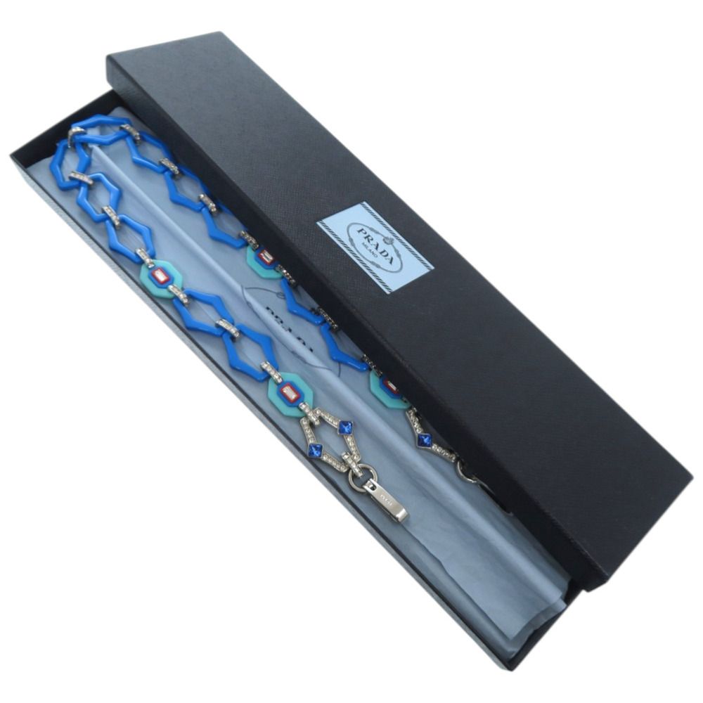 Prada Plastic Rhinestone Blue Shoulder Strap Red — view 2