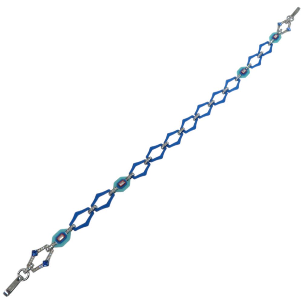 Prada Plastic Rhinestone Blue Shoulder Strap Red — view 3