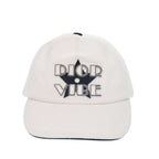 Dior D Player Vibe Baseball Cap Cotton White Hat — view 2