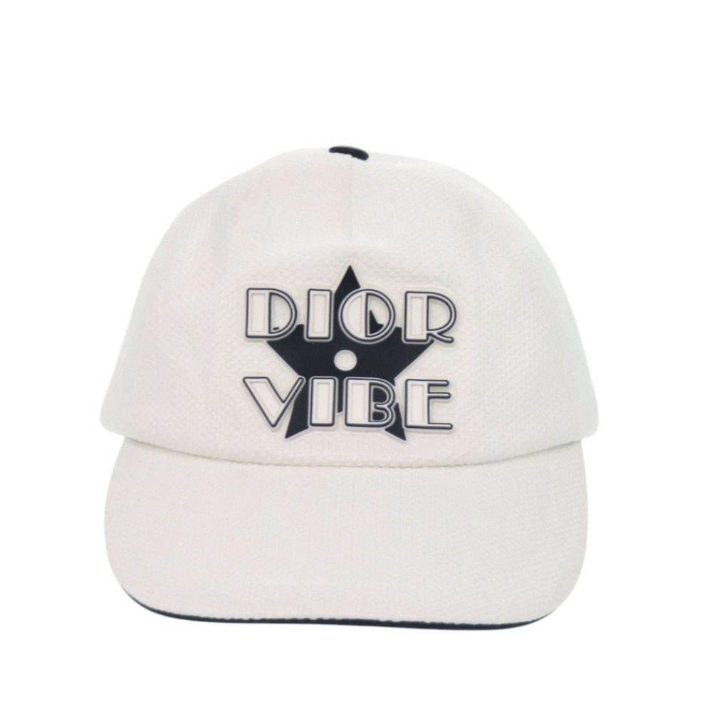 Dior D Player Vibe Baseball Cap Cotton White Hat — view 2
