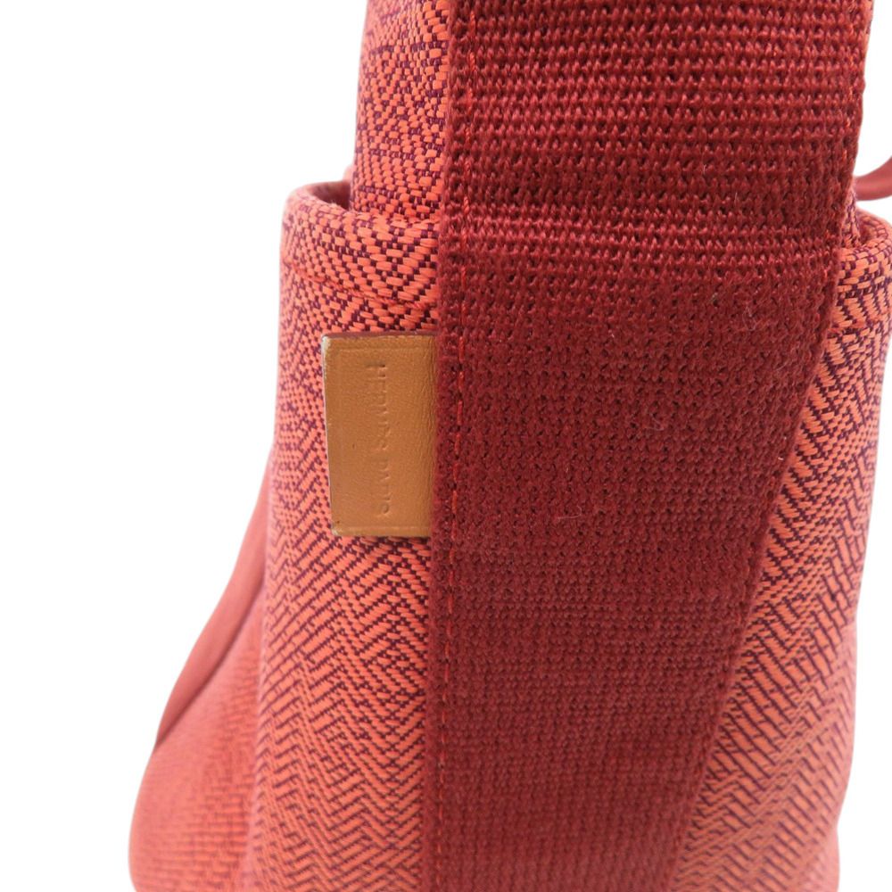 Hermes Saxo MM Toile Ash Orange Handbag — view 8