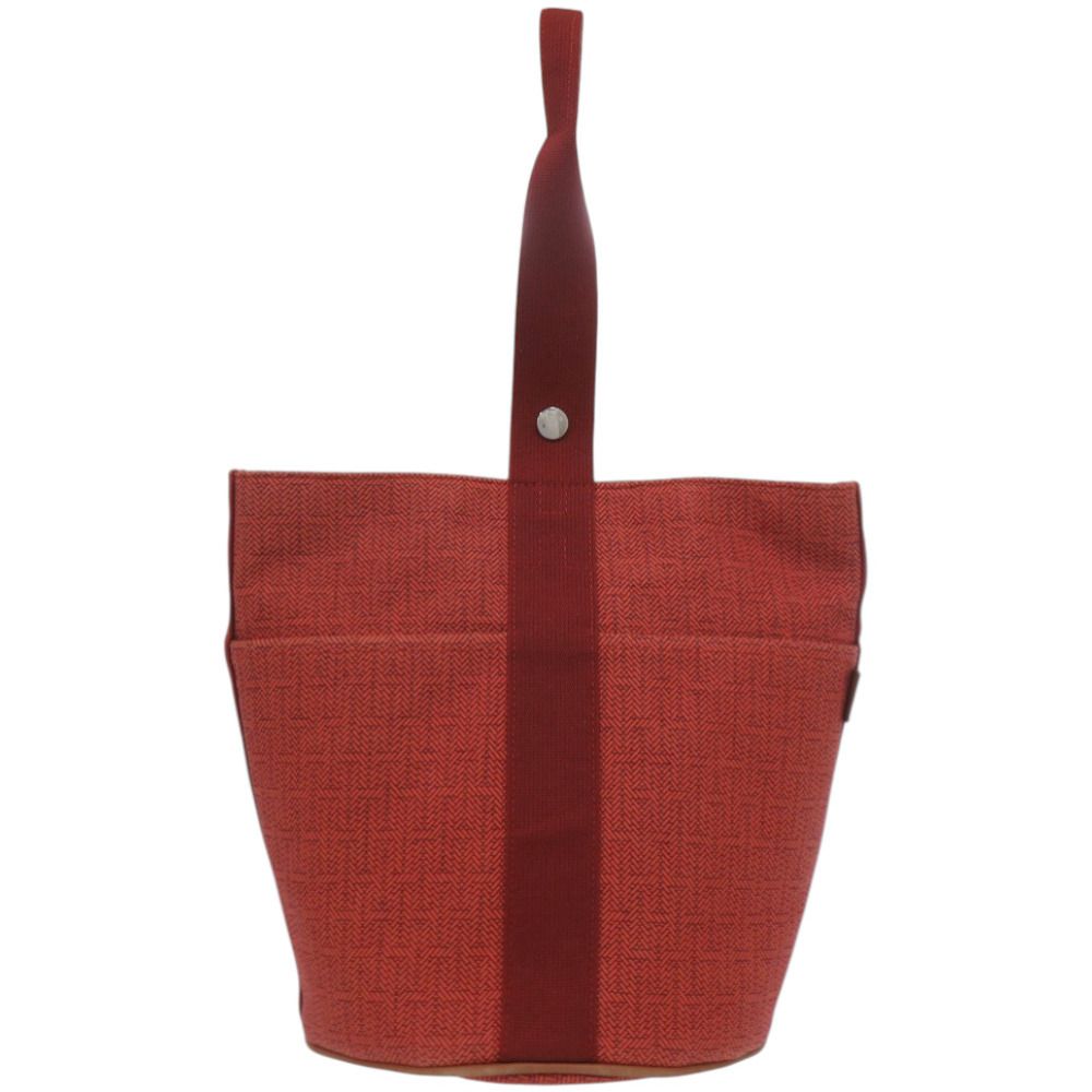 Hermes Saxo MM Toile Ash Orange Handbag — view 2