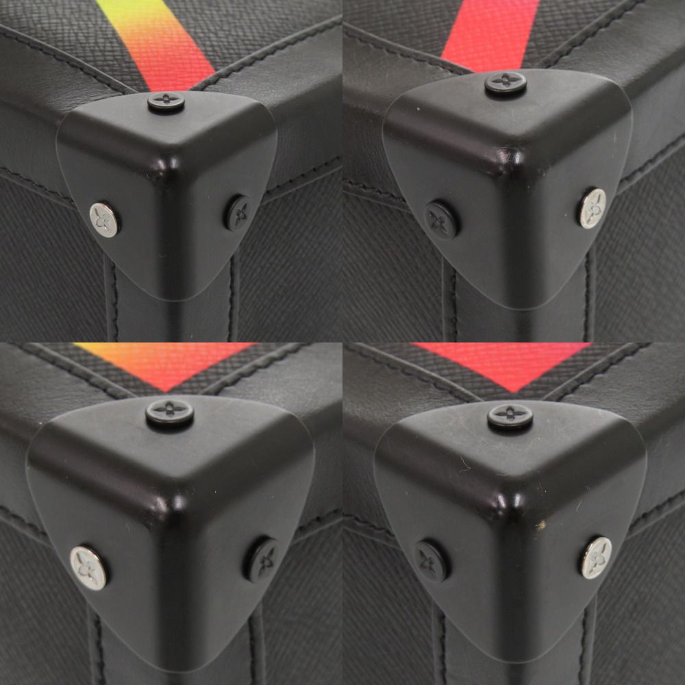 Louis Vuitton Soft Trunk Rainbow Color Taiga Leather Black Shoulder Bag — view 4
