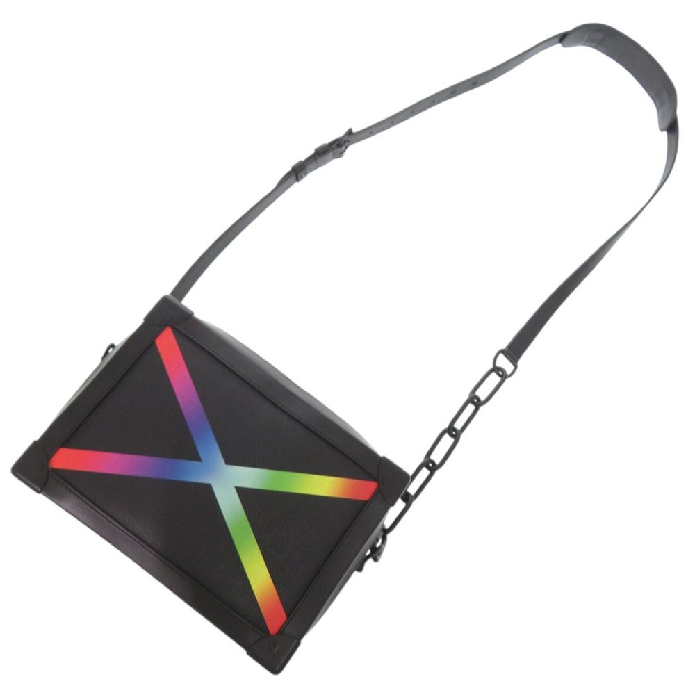 Louis Vuitton Soft Trunk Rainbow Color Taiga Leather Black Shoulder Bag — view 6