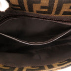 Fendi Zucca Pattern Mamma Bucket Leather Nylon Jacquard Brown Handbag — view 6