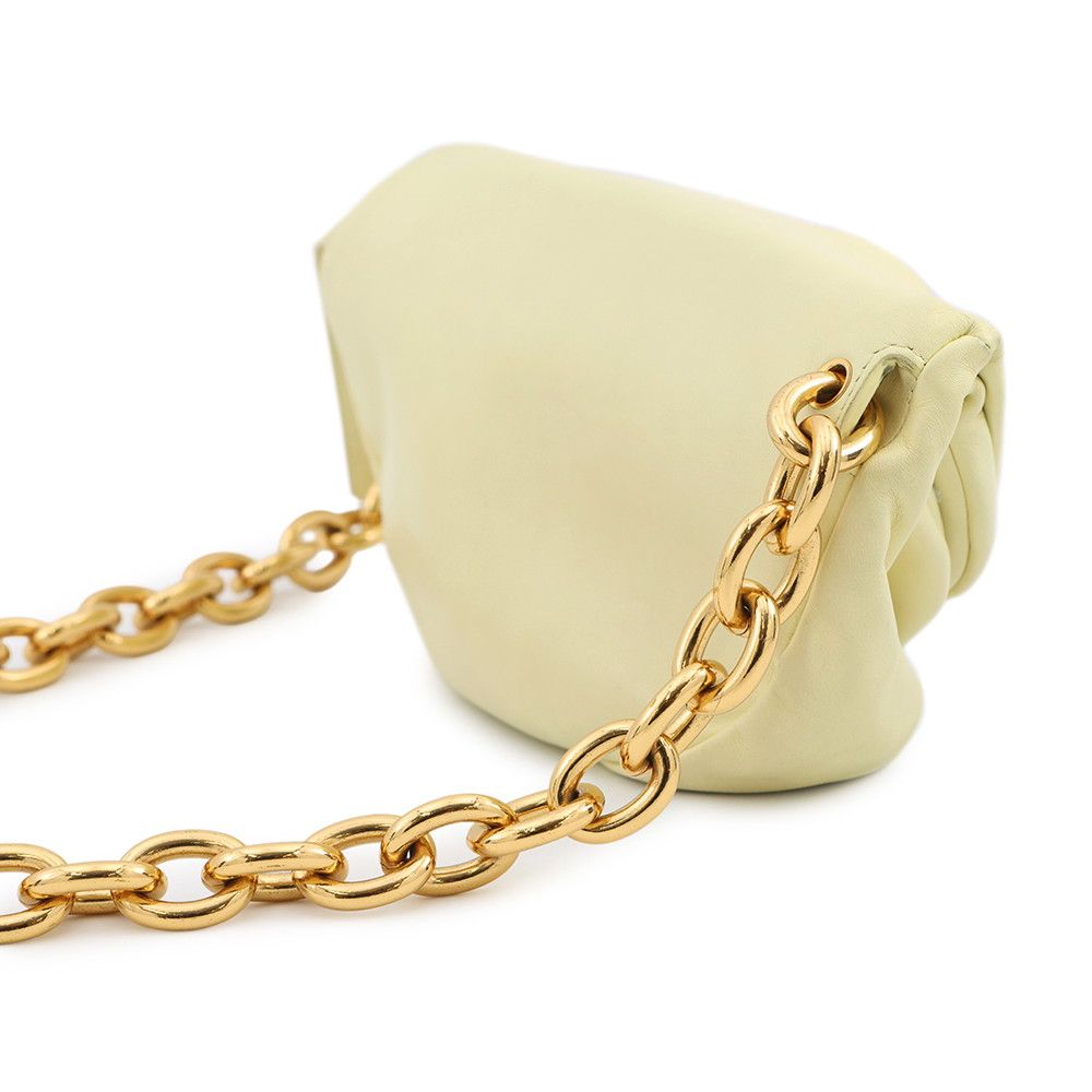 Bottega Veneta Belt Bag the Chain Pouch Leather Light Yellow — view 3