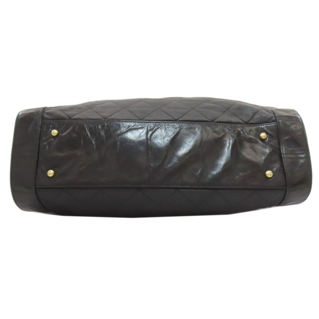Chanel Quilted CC Logo Gold 2-Way Shoulder Bag Black — view 4