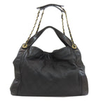 Chanel Quilted CC Logo Gold 2-Way Shoulder Bag Black — view 2