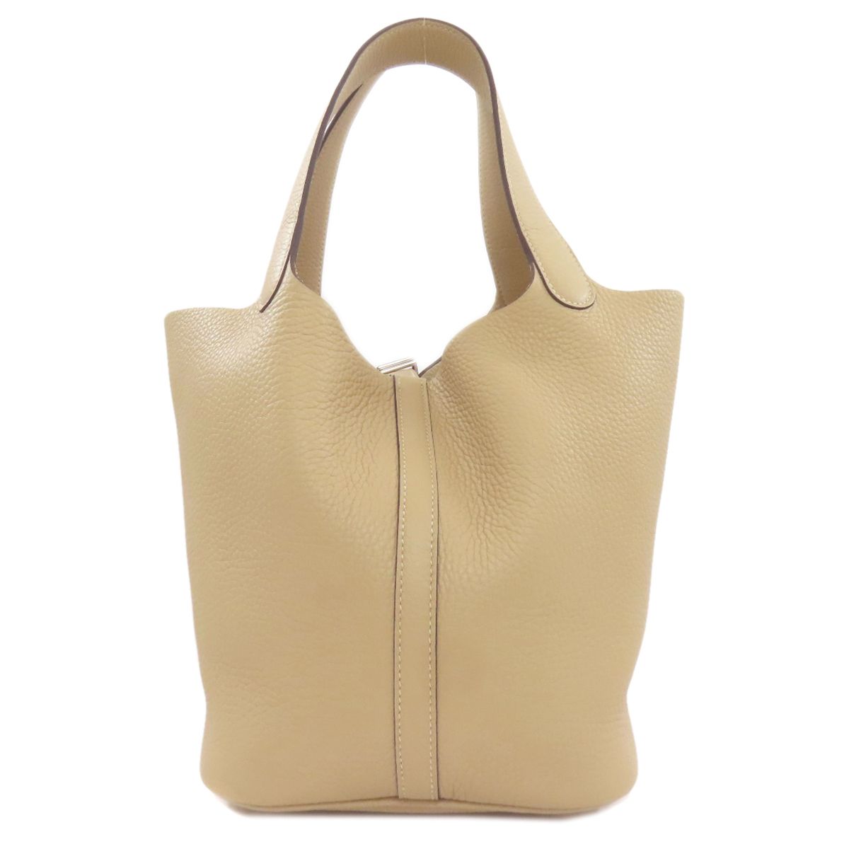 Hermes Picotin Lock MM Silver Handbag Beige — view 2
