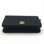 Chanel CC Logo Quilted Cotton Chain Shoulder Bag Push Lock Black — view 4