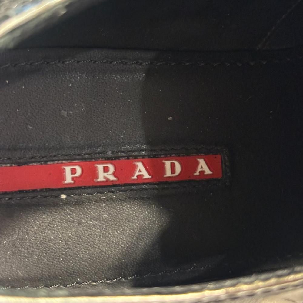 Prada Sport Leather Shoes Monk Strap Wing Tip Bicolor Sneakers 37 Black — view 8