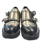 Prada Sport Leather Shoes Monk Strap Wing Tip Bicolor Sneakers 37 Black — view 5