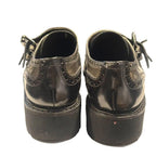 Prada Sport Leather Shoes Monk Strap Wing Tip Bicolor Sneakers 37 Black — view 6