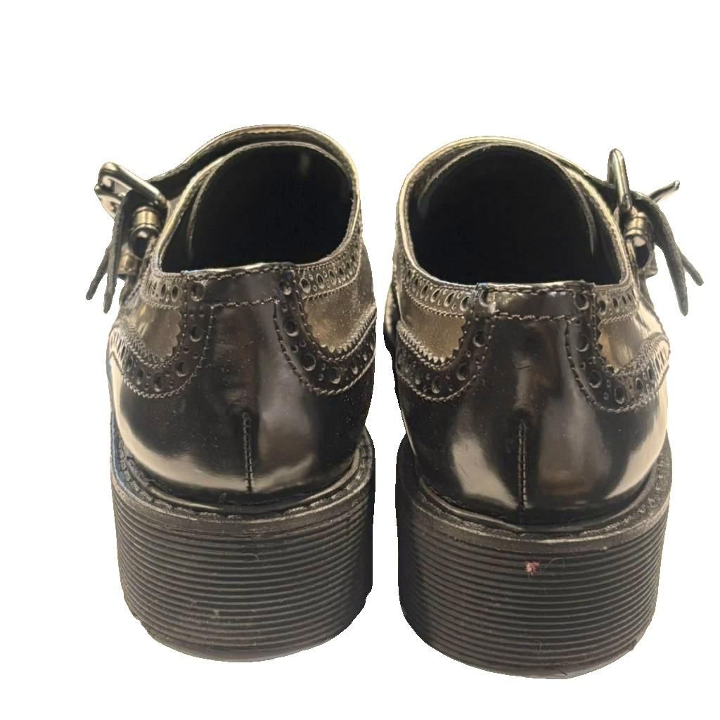 Prada Sport Leather Shoes Monk Strap Wing Tip Bicolor Sneakers 37 Black — view 6