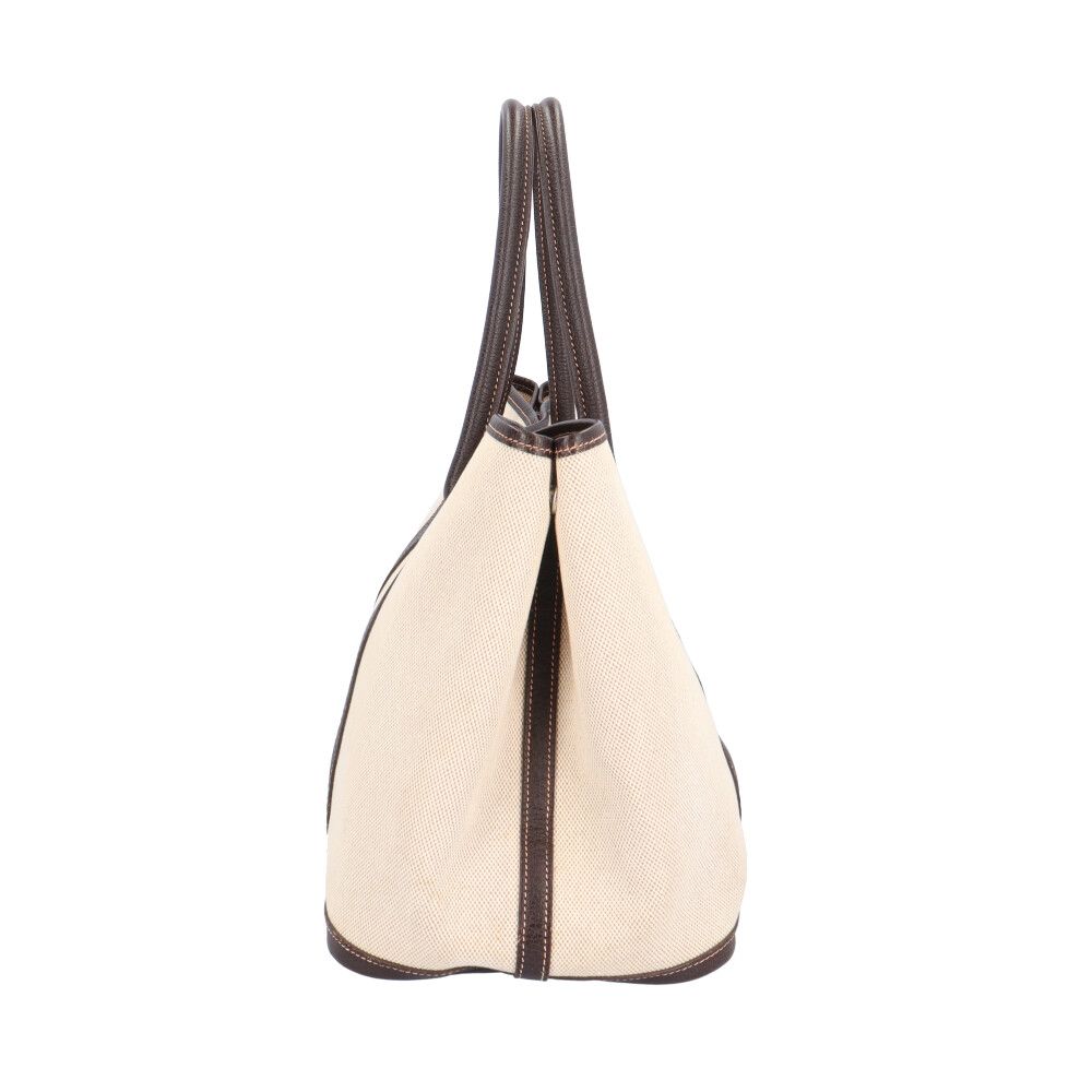Hermes Garden Party PM Tote Toile Ash Beige Brown — view 4
