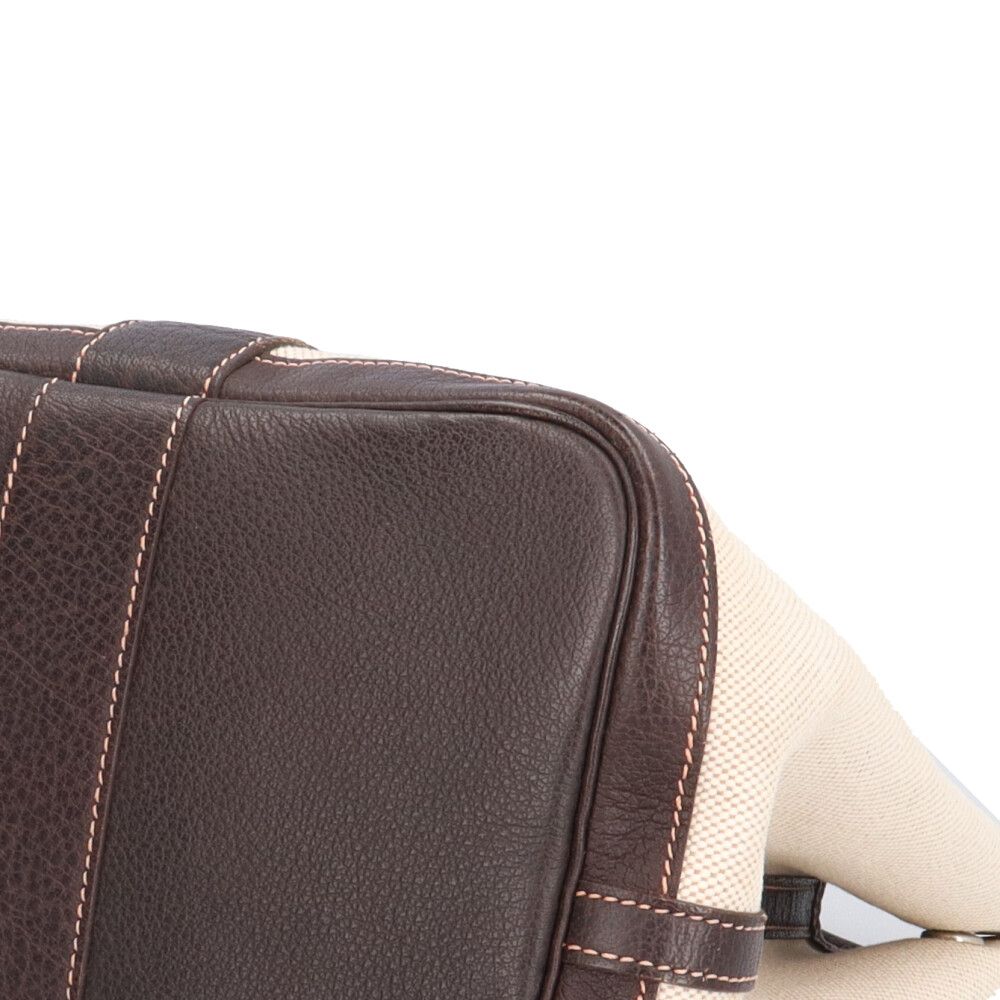 Hermes Garden Party PM Tote Toile Ash Beige Brown — view 8