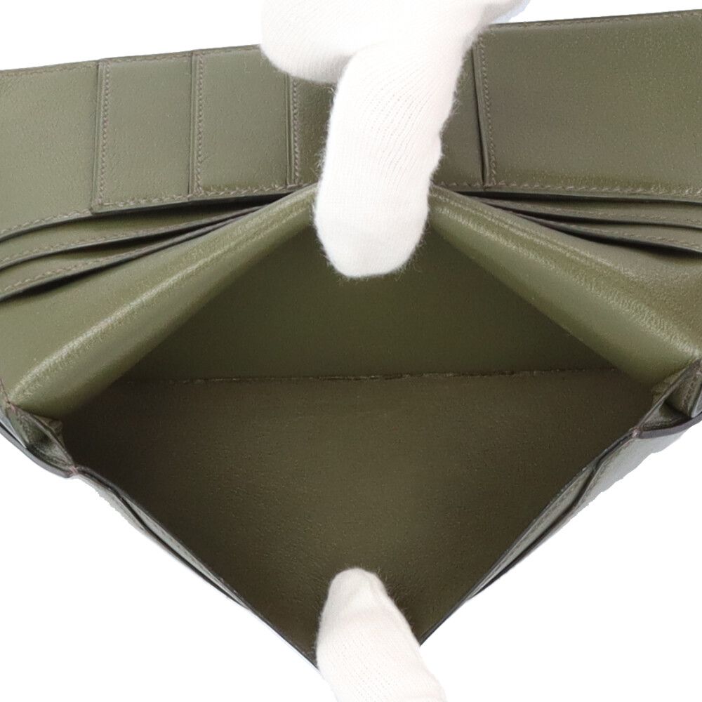 Hermes Mc2 Fleming Wallet Leather Green — view 6