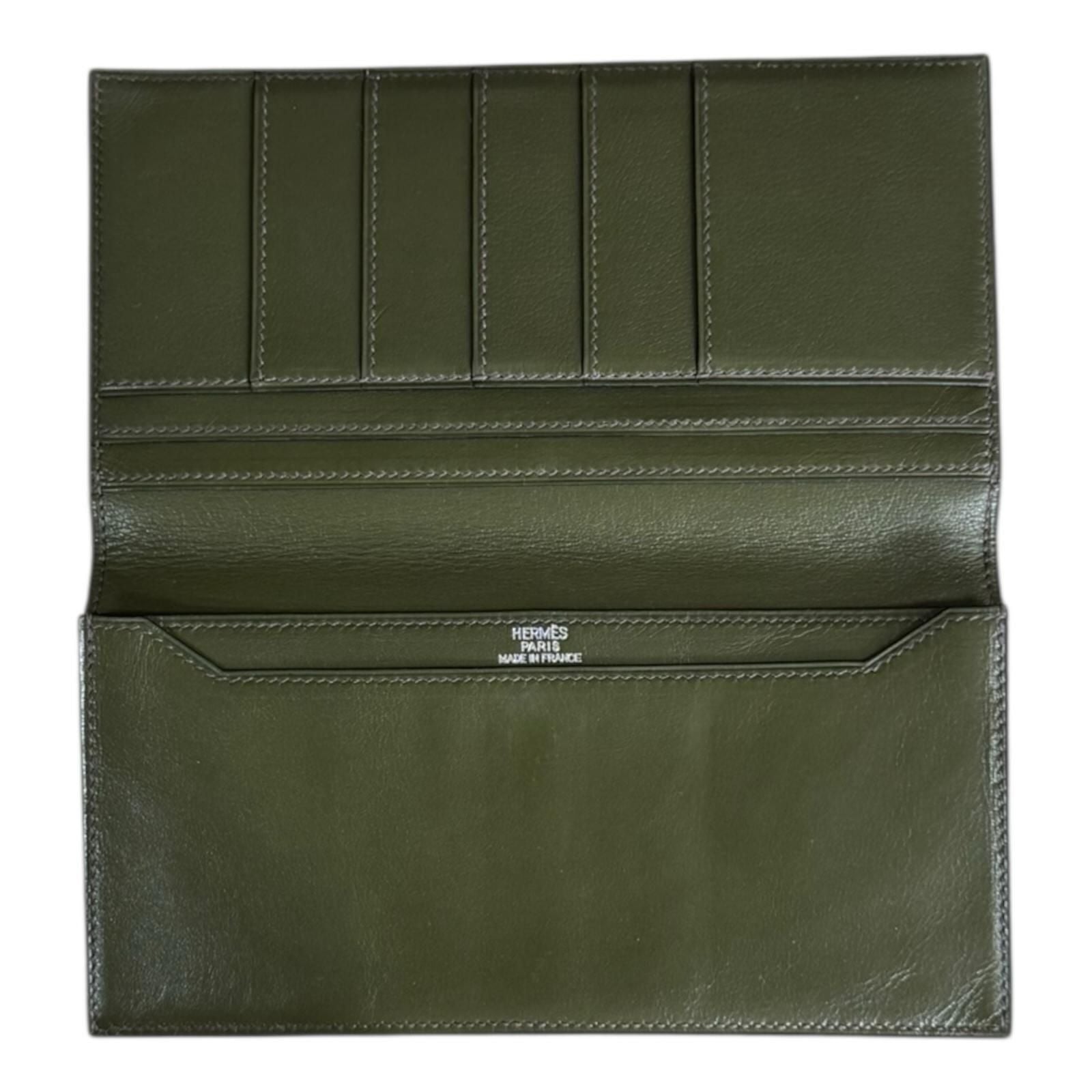 Hermes Mc2 Fleming Wallet Leather Green — view 7