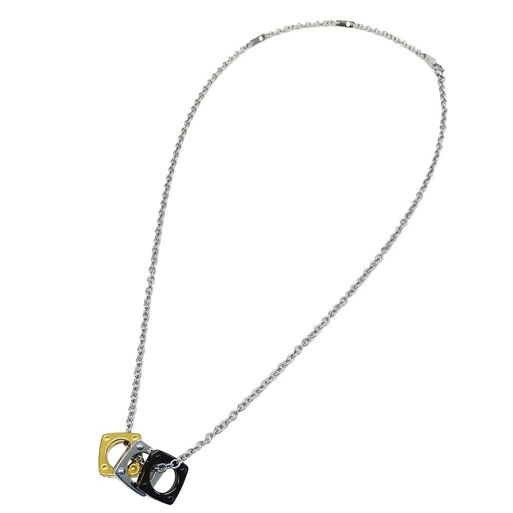 Louis Vuitton Necklace Metal Pendant Monogram Gold Silver — view 2
