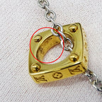 Louis Vuitton Necklace Metal Pendant Monogram Gold Silver — view 9