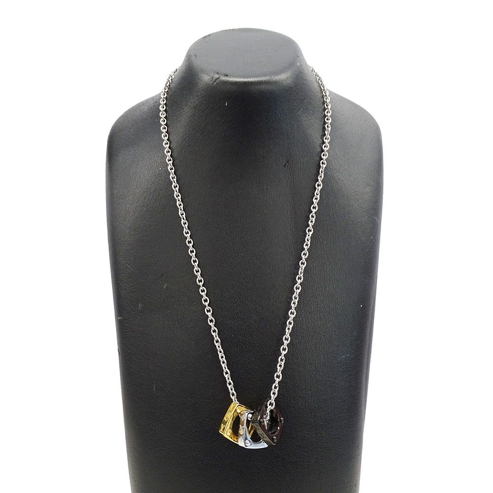 Louis Vuitton Necklace Metal Pendant Monogram Gold Silver — view 8