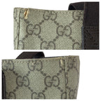 Gucci GG Pattern Khaki Dark Brown Supreme Canvas Leather Tote — view 5