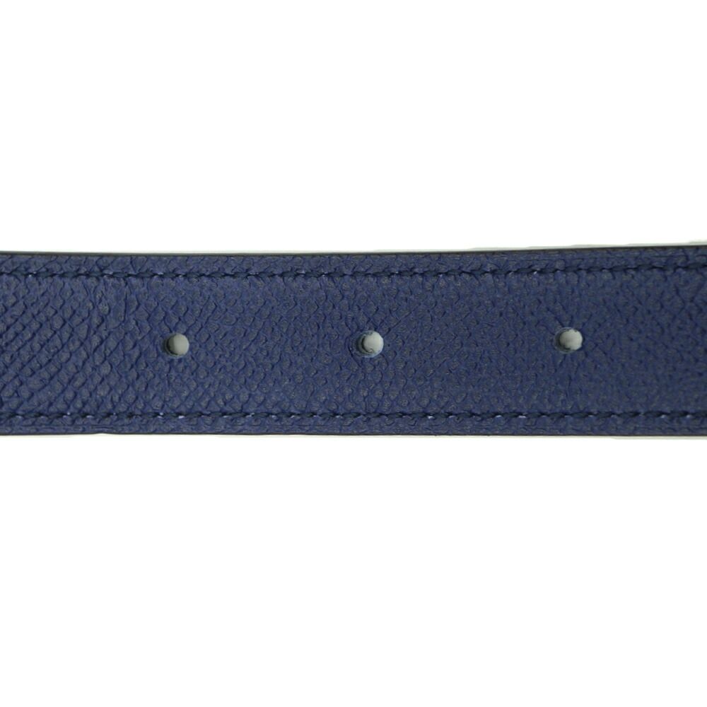 Hermes Constance Belt Logo Black Navy Silver Swift Veau — view 6