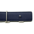 Hermes Constance Belt Logo Black Navy Silver Swift Veau — view 7