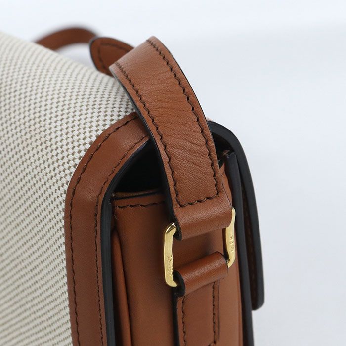 Celine Classic Triomphe Crossbody Shoulder Bag Jacquard Beige — view 6