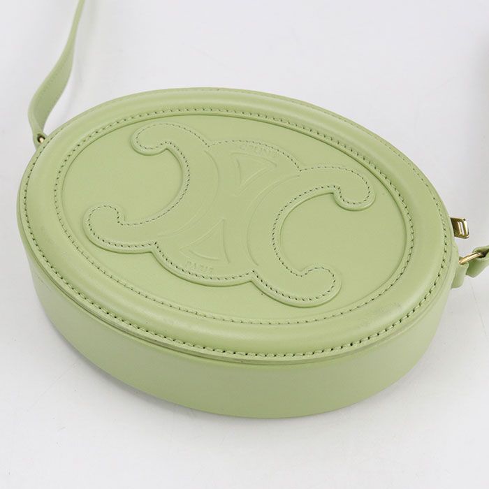 Celine Oval Pass Cuill Triomphe Crossbody Shoulder Bag Leather Green — view 2
