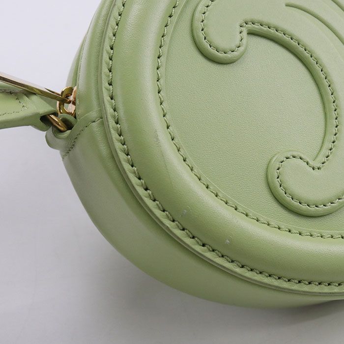 Celine Oval Pass Cuill Triomphe Crossbody Shoulder Bag Leather Green — view 7
