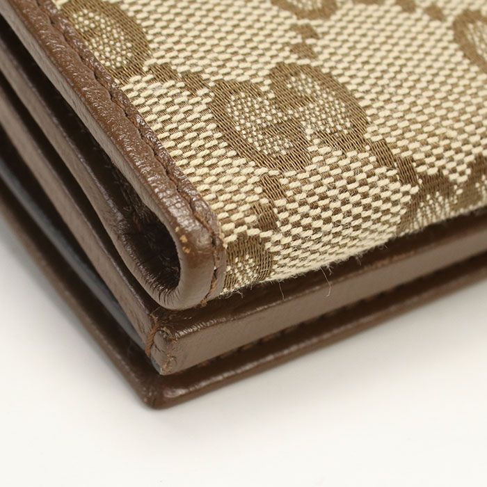 Gucci Compact Wallet GG Canvas Trifold Beige — view 7