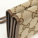 Gucci Compact Wallet GG Canvas Trifold Beige — view 6