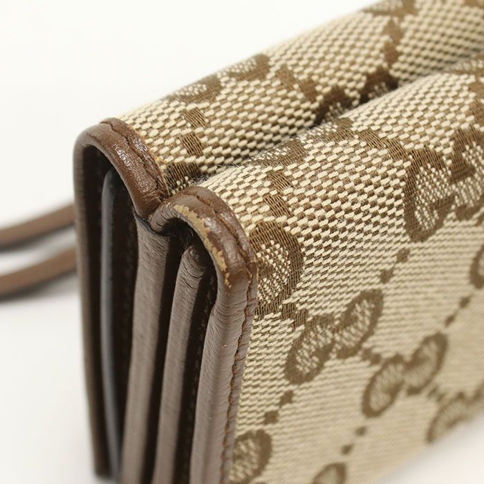 Gucci Compact Wallet GG Canvas Trifold Beige — view 6