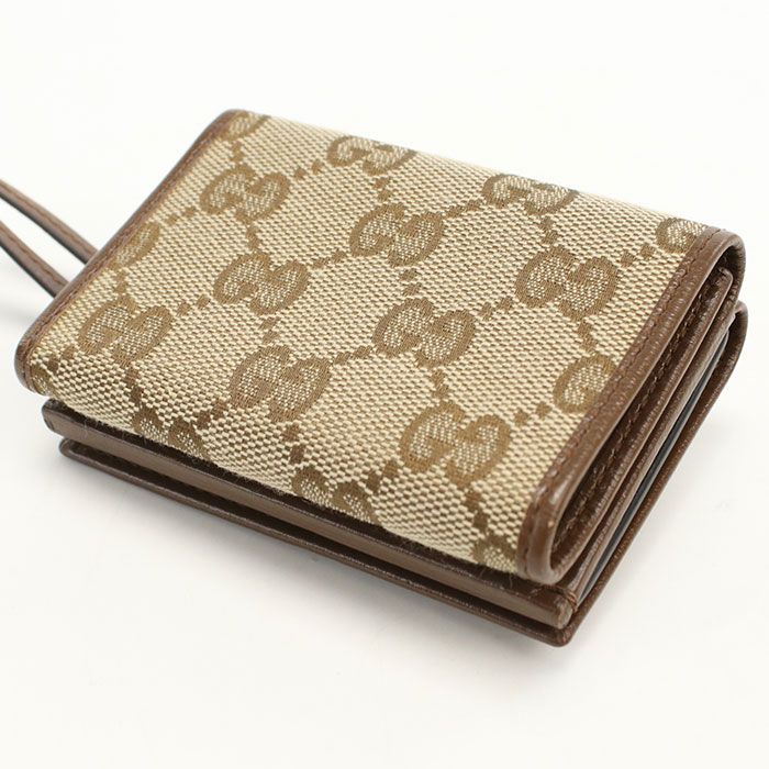 Gucci Compact Wallet GG Canvas Trifold Beige — view 2