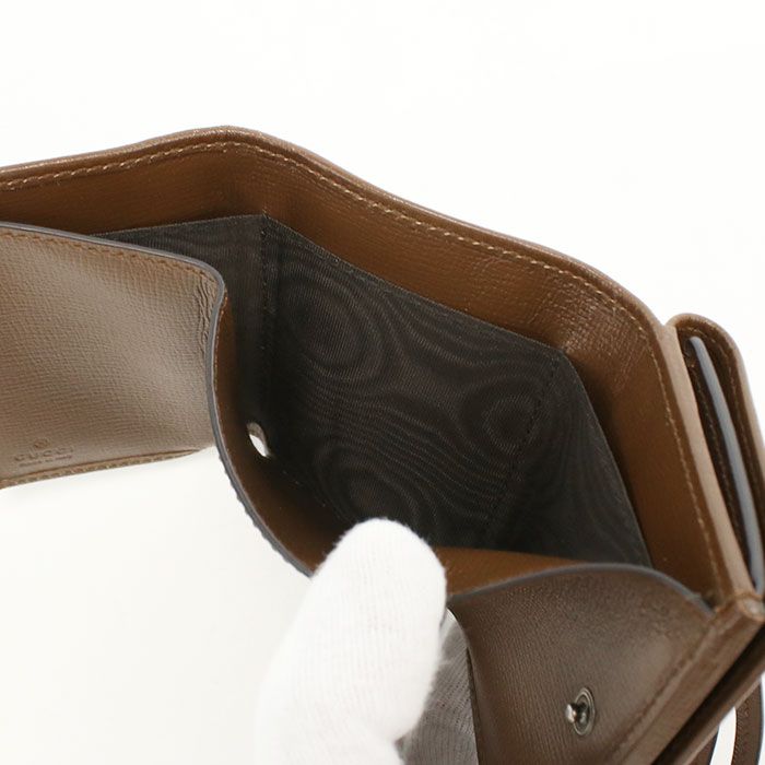 Gucci Compact Wallet GG Canvas Trifold Beige — view 4