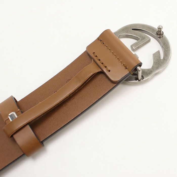 Gucci Interlocking Belt Leather Brown — view 3