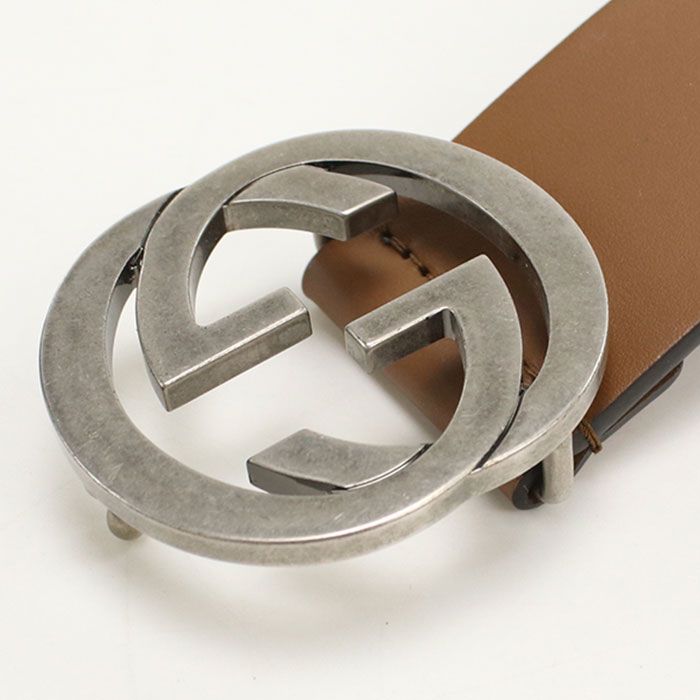 Gucci Interlocking Belt Leather Brown — view 2